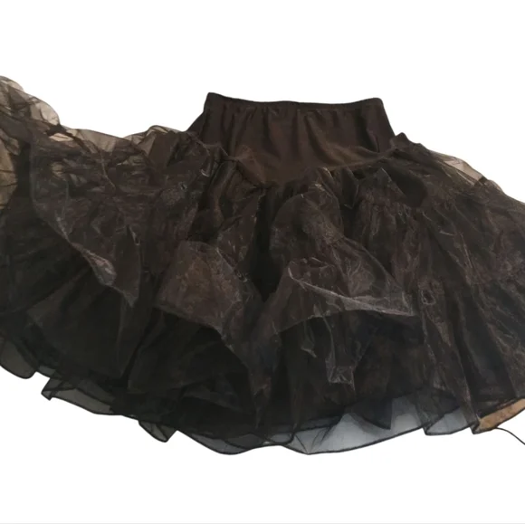 Black Petticoat Layered Tulle Skirt Costume Retro Rockabilly Whimsigoth Cosplay - Picture 1 of 2